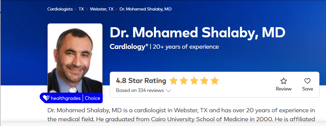 Dr Shalaby on Healthgrades