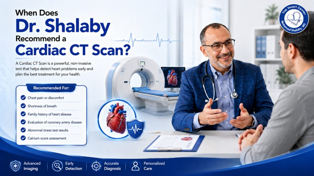 When Does Dr. Shalaby Recommend a Cardiac CT Scan?